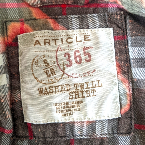 Distressed Boyfriend Plaid button down sz S - Picture 6 of 8